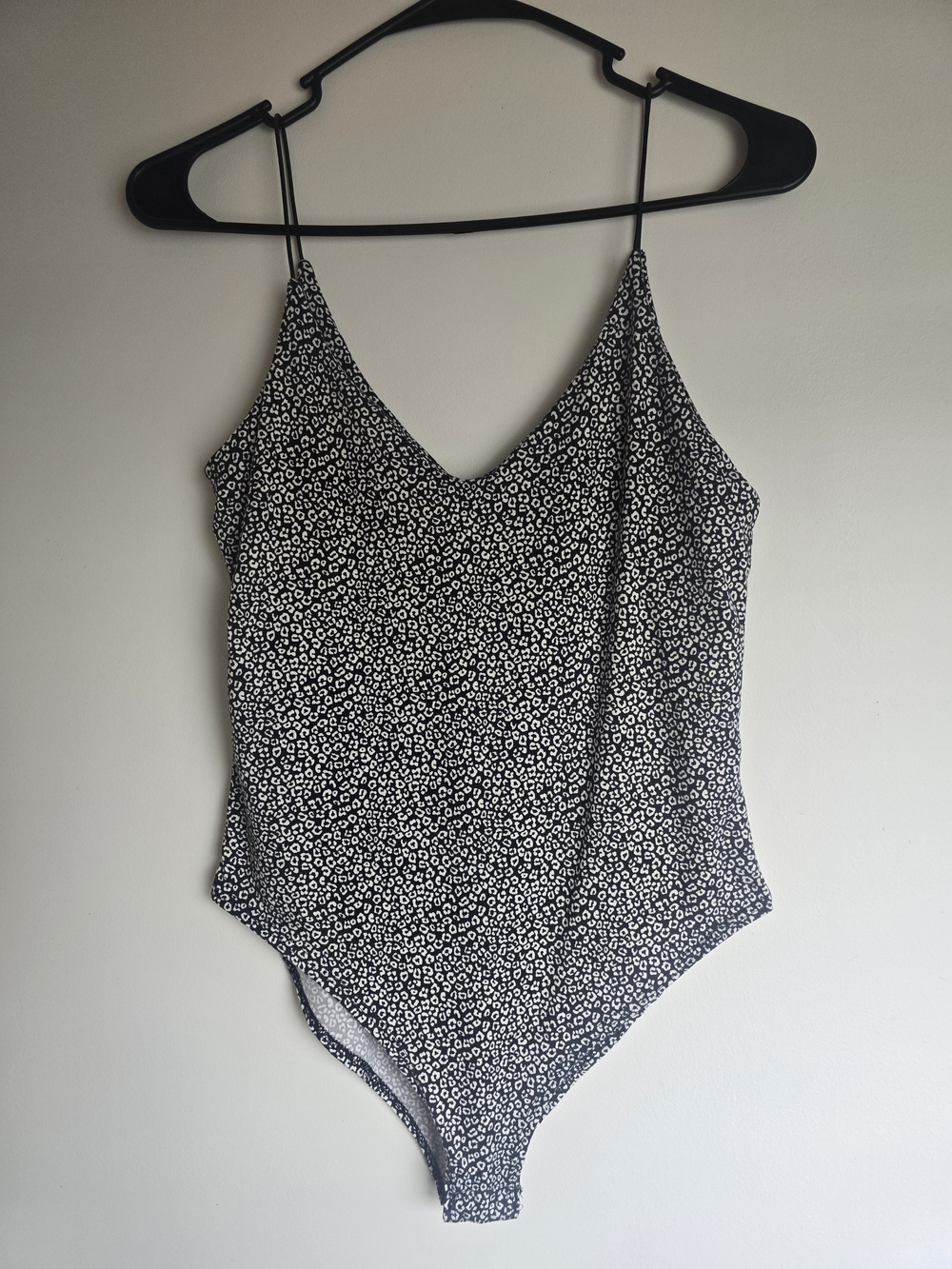 gaze Black & White Leopard-Print Chemise Bodysuit